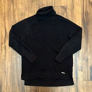 Michael Kors Oversized, Chunky-Knit Turtleneck in Black